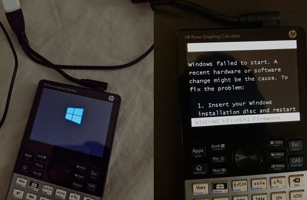 The programmer run Windows 10 on an engineering calculator